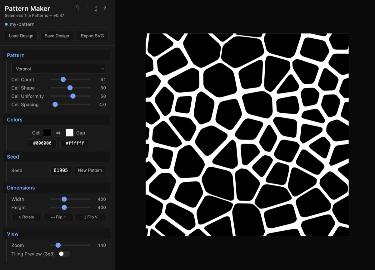 PatternMaker preview